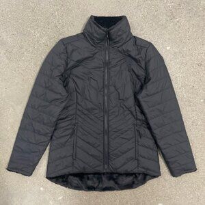 The North Face Mossbud Reversible faux fur Jacket Parka in Black EUC size Large